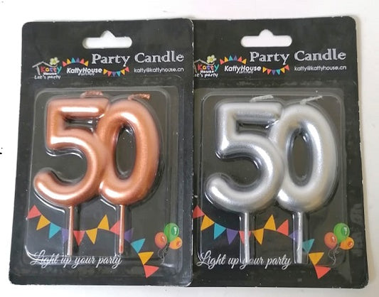 Candle Aged 50 Gold
