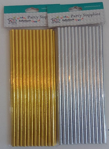 Paper Straws Gold/Silver