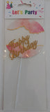 Cake Topper - Happy BDay Circle Pink