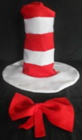Jester Hat Red &amp; White &amp; Red Bowtie