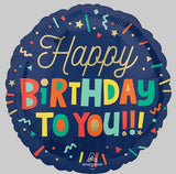 Foil Balloon - Bright Birthday Blocks