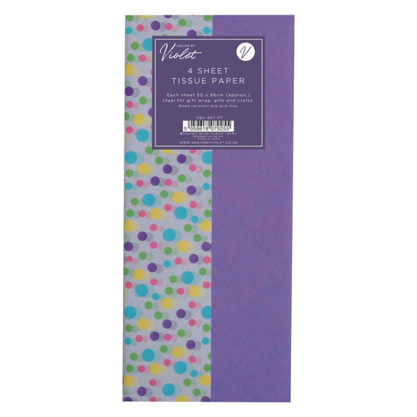 Tissue Paper - Spots/Purple 4sheet