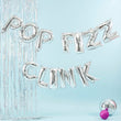 Balloon Bunting Pop Fizz Clink Silver 3m