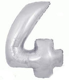 Foil Balloon - SS 4 Silver 34 inch