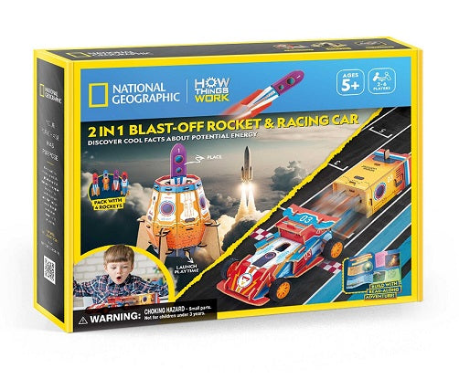 Nat Geo 2in1 Rocket &amp; Race Car Set