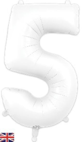 Foil Balloon Super Shape 5 Matte White 34inch