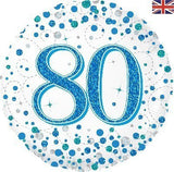 Foil Balloon Blue Fizz 80th