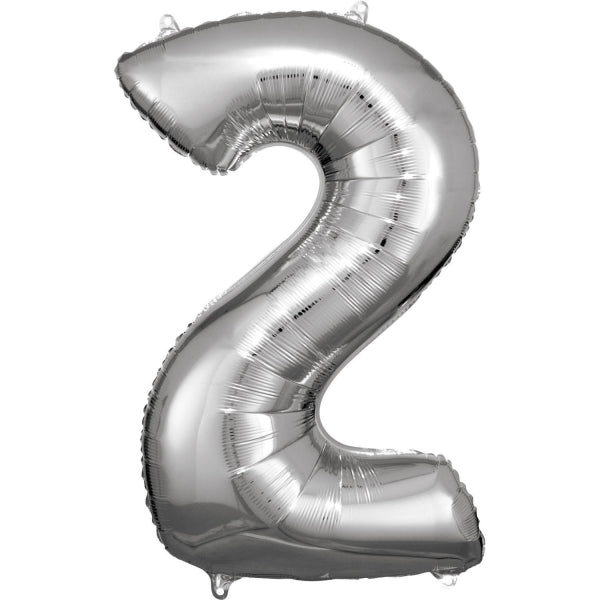 Foil Balloon - SS 2 Silver 34inch
