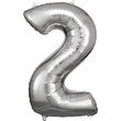 Foil Balloon - SS 2 Silver 34inch