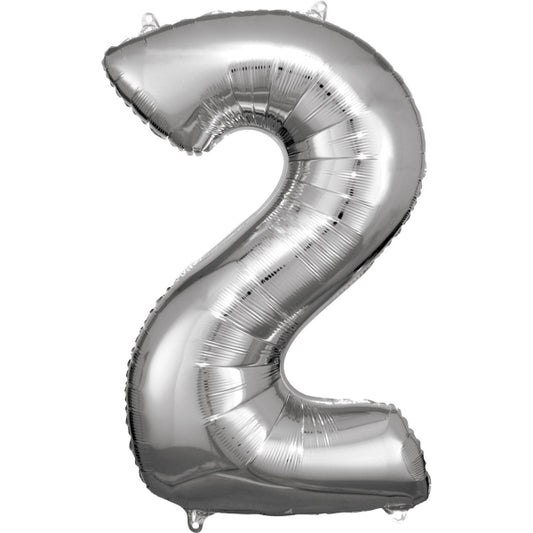Foil Balloon - SS 2 Silver 34inch