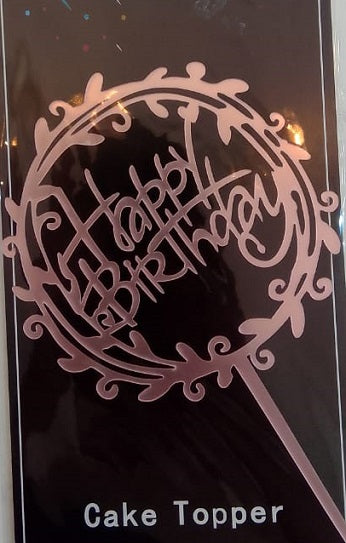 Cake Topper - Happy BDay Round