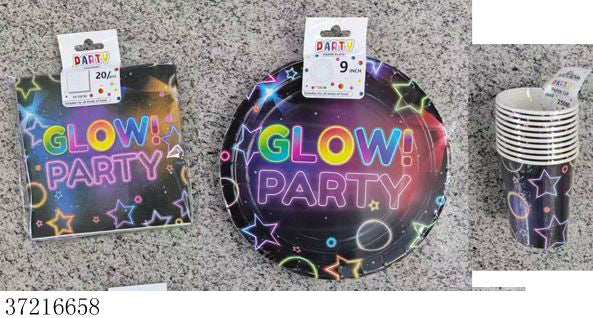 Glow Paper Plates 23cm