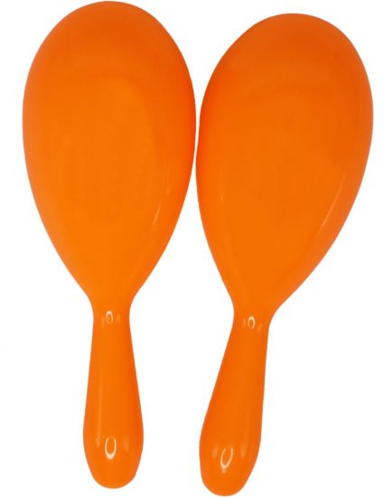 Maracas Plastic 19cm  2pc Orange