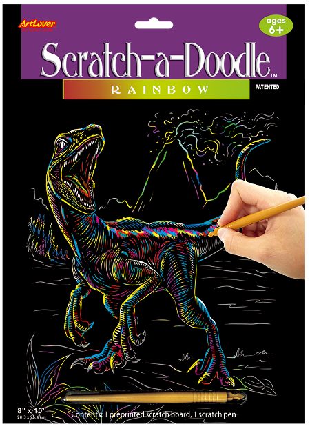 Scratch a Doodle Rainbow Dinosaurs asst