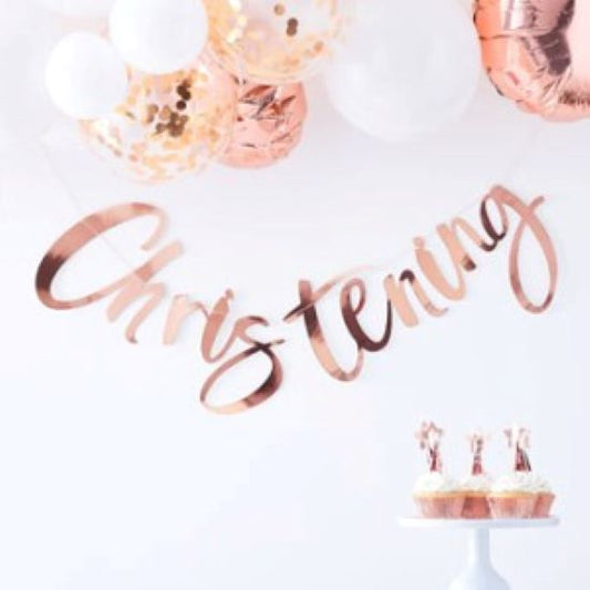 Christening Bunting Rose Gold