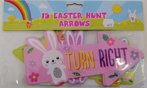 Easter Bunny Arrow Signs 15pc