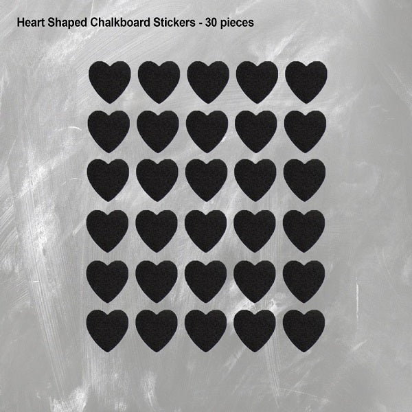 Chalk Board Stickers Hearts 30pcs