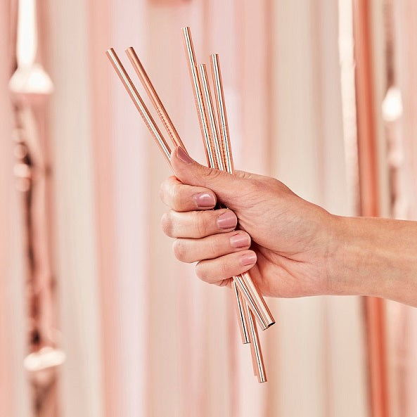 Straws - Stainless Steel Rose Gold (5)