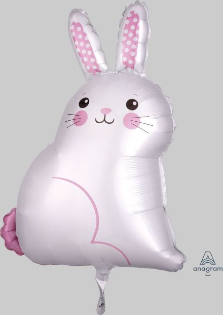 Foil Balloon Junior Shape Satin White Bunny