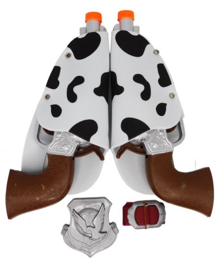 Western Gun x2 with Cowprint Holsters