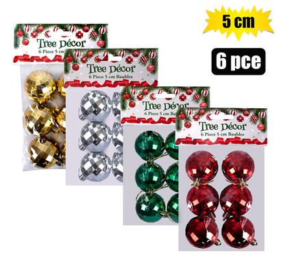 Xmas - Ball Mirror 6pc 5cm