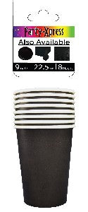Solid Black Cups (8)