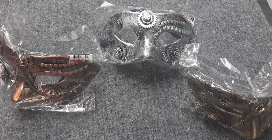 Steampunk Mask Masquerade with chain assorted