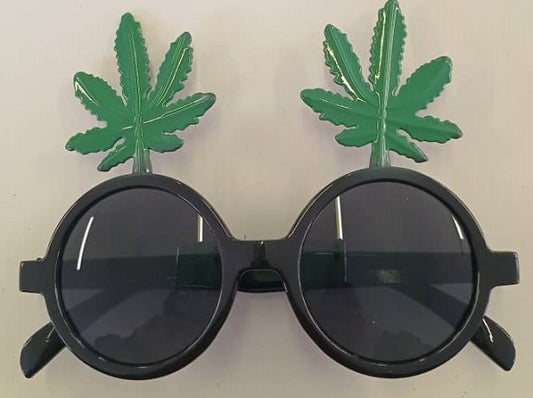 Glasses Green Leaf Black Lens