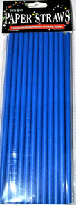 Straws Paper Blue 24pc