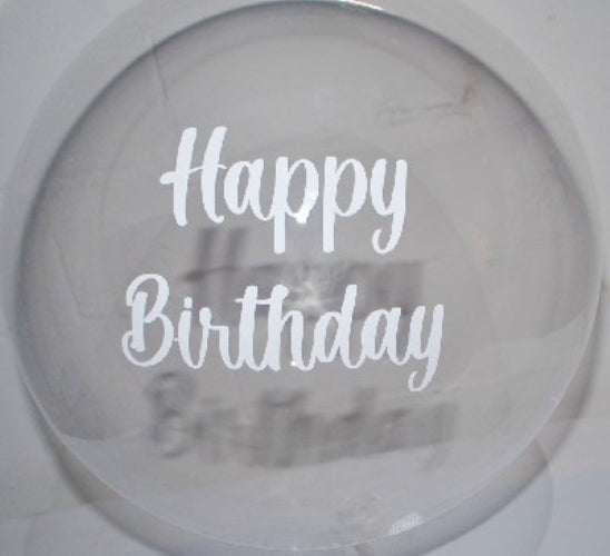 Balloon Sticker - Happy Birthday White