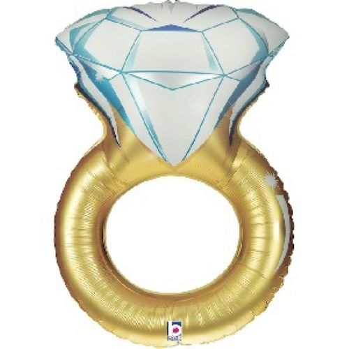 Foil Balloon Super Shape Gold Wedding Ring 33inch