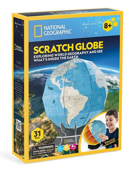 National Geo - 3D Scratch Globe 21pc