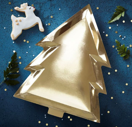 Plates Gold Christmas Tree (8)