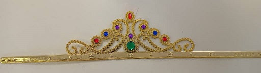 Tiara - Plastic Gold with Gems