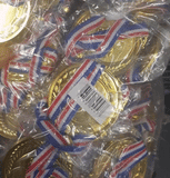 Medal Soccer Plastic 6.3cm on Ribbon