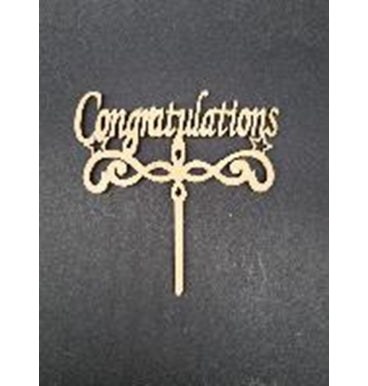 Cake Topper Congratulations Wood