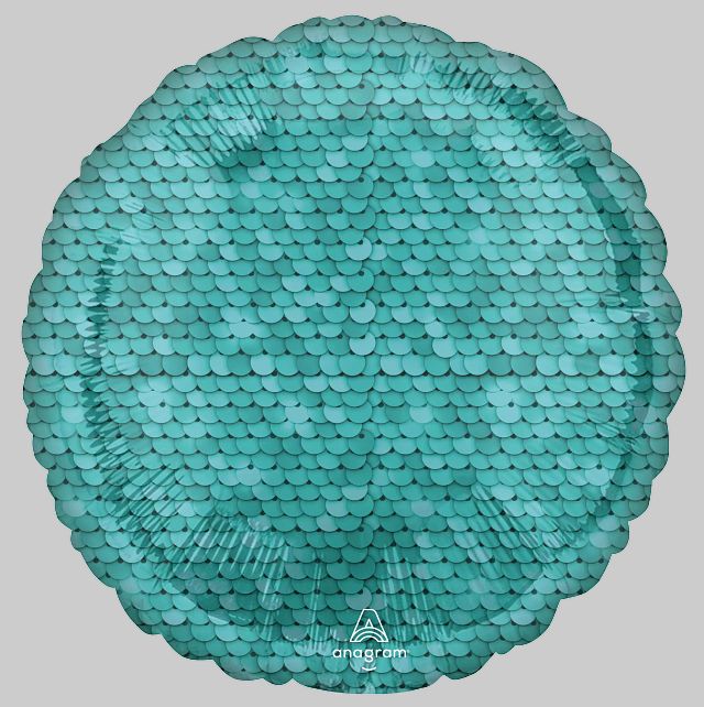 Foil Balloon Ocean Blue Sequins