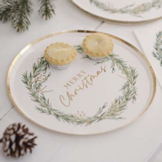 Rustic Red Merry X Plates (8)