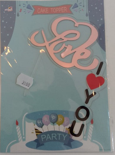 Cake Topper Love ILY