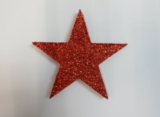 Poly Star 30cm Glitter Red