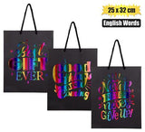Gift Bag Words Large Black