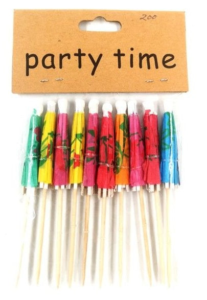 Cocktail Umbrella Sticks Floral (10)