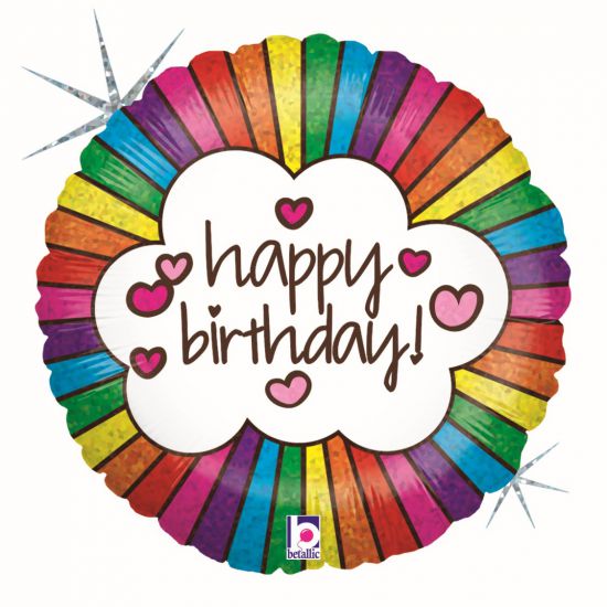 Foil Balloon Birthday Retro Rainbow