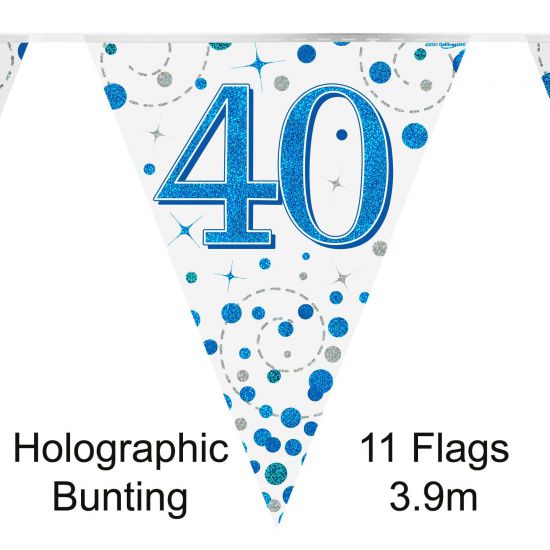 Bunting - Sparkling Fizz Blue 40th