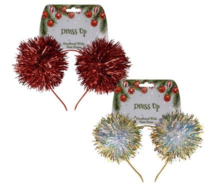 Xmas - Headband with Pompoms