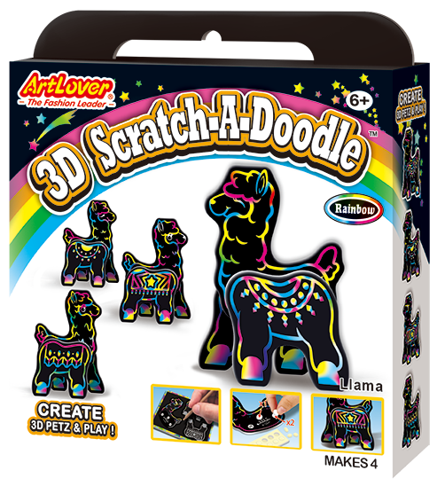 Scratch a Doodle Llama 3D 4in1