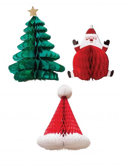 Christmas - Decoration Honeycomb 3PC