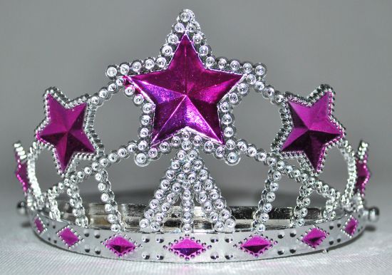 Tiara - Silver with Pink Stars