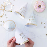 Party Hats - Pastel Gold Foil (6)
