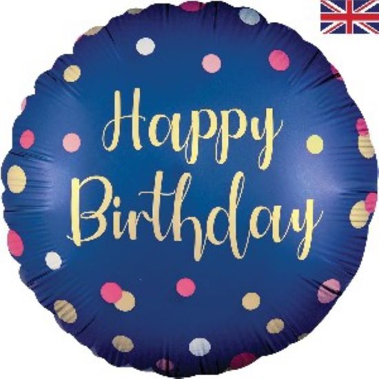 Foil Balloon - Happy Birthday Navy